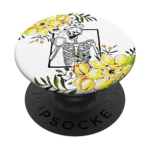 Floral frame Skeleton Yellow Flowers Skull drinking Coffee PopSockets PopGrip Swappable Grip for Phones Tablets Floral frame Skeleton Yellow Flowers Skull drinking Coffee PopSockets PopGrip Swappable Grip for Phones Tablets