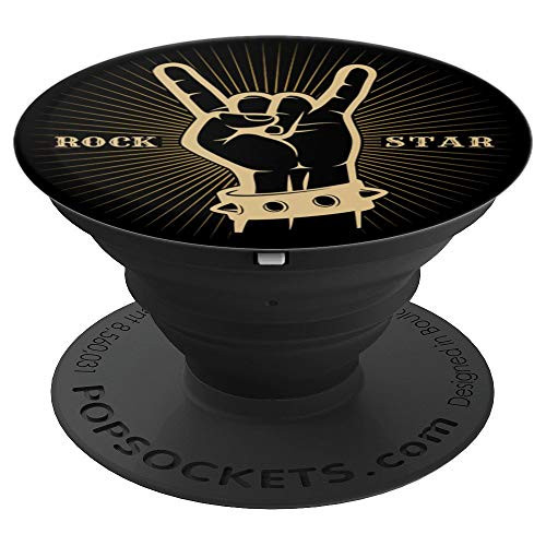 Rock-Star Vintage Classic Rock and Roll Themed Retro N PopSockets Grip and Stand for Phones and Tablets