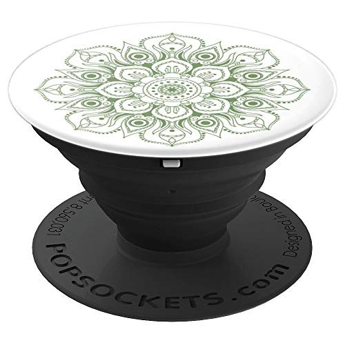 Jade Sage Green - Mandala Floral Flower Design PopSockets Grip and Stand for Phones and Tablets Jade Sage Green - Mandala Floral Flower Design PopSockets Grip and Stand for Phones and Tablets