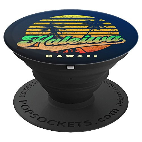 Haleiwa Hawaii Surfing Beach Vintage PopSockets Grip and Stand for Phones and Tablets