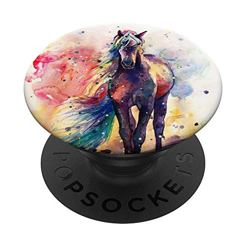 Watercolor Horse Lovers  Women s Horse Riding Equine gift PopSockets PopGrip  Swappable Grip for Phones   Tablets