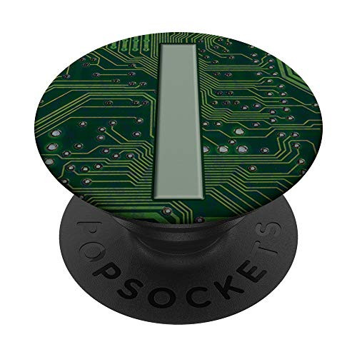 I Monogram Alphabet Capital Initial Letter Circuit Board PopSockets Grip and Stand for Phones and Tablets