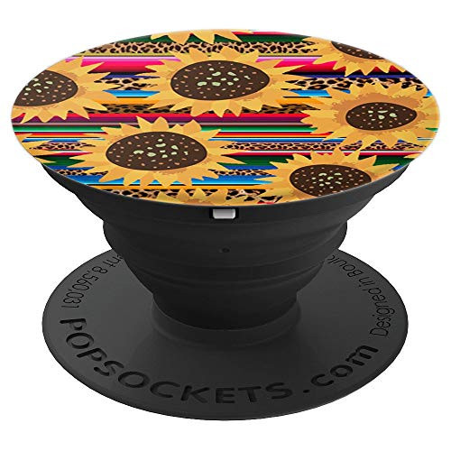 Cute Mexican Fiesta Serape Leopard Sunflower Striped Pattern PopSockets Grip and Stand for Phones and Tablets