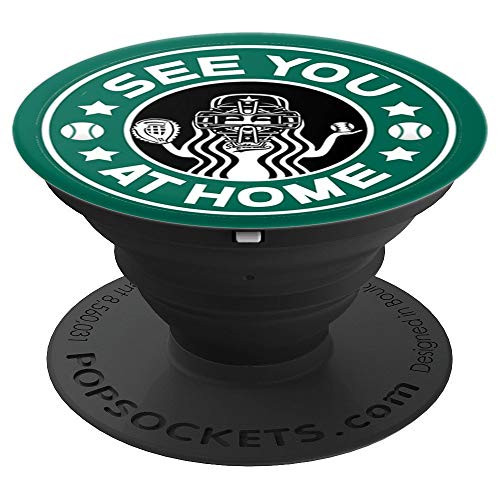 Girls Softball Catcher Gift See You At Home Funny Saying PopSockets Grip and Stand for Phones and Tablets