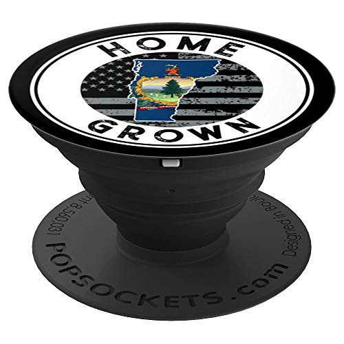 Vermont Native Home Grown Quote State American Flag Pride VT PopSockets Grip and Stand for Phones and Tablets