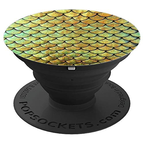 Gold  Iridescent Snakeskin  Snake Skin Reptile Print PopSockets Grip and Stand for Phones and Tablets