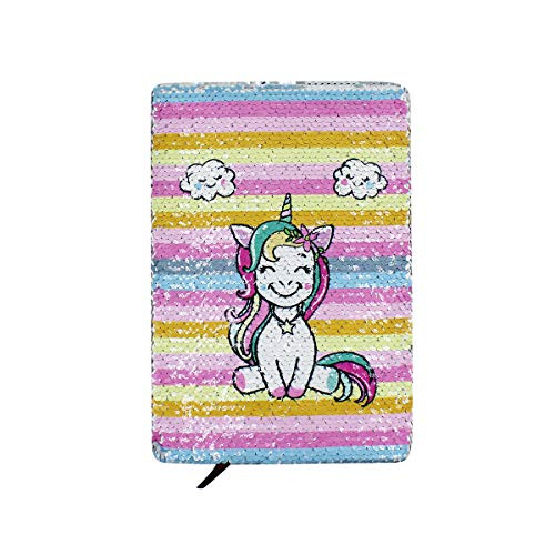 A5 Sequin Unicorn Pattern Notebook Travel Journal Personal Diary Writing Planner Classic Notepad
