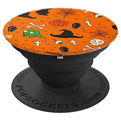 Halloween Pumpkin Ghost Cat Monster Spiders PopSockets Grip and Stand for Phones and Tablets