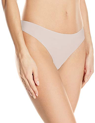 Calvin Klein Women s Invisibles No Panty Line Thong Panty  nymph s thigh  Small