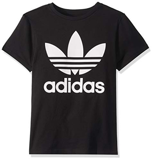 adidas Originals boys Trefoil Tee Shirt  Black-White  Small US adidas Originals boys Trefoil Tee Shirt  Black-White  Small US