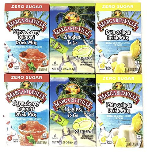 Margaritaville Drink Mix Singles To Go Variety Pack of 3 Flavors 2 of each flavor  Total of 6