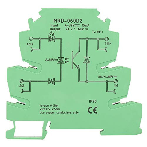Ultra-thin PLC Relay Module SSR Electromagnetic Contact TS35 DIN-rail Interface Relay Board 4-32VDC 15mA input 1-60VDC 2 A Output Solid State Relay