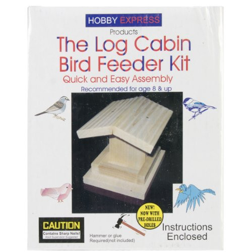 Pinepro Unfinished Wood Kit  Log Cabin Bird Feeder