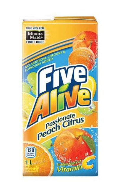 Five Alive Passionate Peach Citrus 1 Liter-2-2lbs Juice Box Five Alive Passionate Peach Citrus 1 Liter-2-2lbs Juice Box