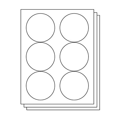 3-1-3 inch Round Labels - 6 per Sheet  300 Circle Stickers  50 Sheets for Inkjet   Laser Printers