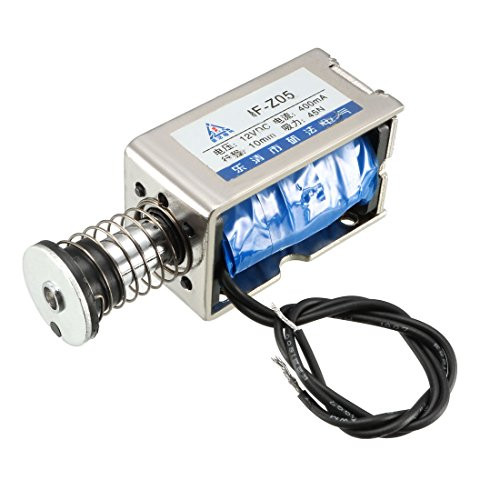 uxcell DC 12V 45N 10mm Stroke Pull Push Type Open Frame Solenoid Electromagnet Linear Motion JF-Z05