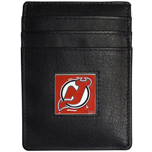 NHL Siskiyou Sports Mens New Jersey Devils Leather Money Clip-Cardholder Packaged in Gift Box One Size Black