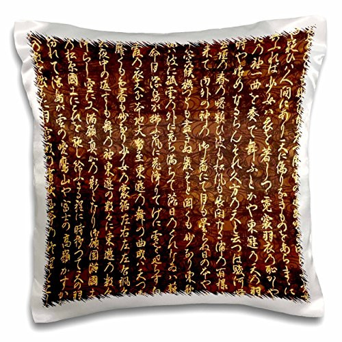 3D Rose Chinese Characters On Brown Background Design Pillowcase  16  x 16