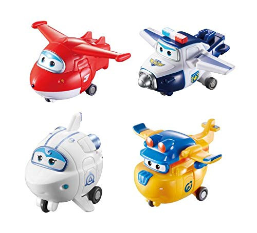 Super Wings - Transforming Toy Figure 4 Pack  Jett  Paul  Astra    Build-It Donnie  2  Scale