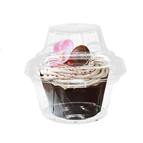 Cupcake Holders Individual Single Clear Individual Cupcake Box Cupcake Containers Plastic Disposable Packaging with Connected Airtight Dome Lid Carrier Holder for Wedding Favor Pack of 50 Cupcake Holders Individual Single Clear Individual Cupcake Box Cupcake Containers Plastic Disposable Packaging with Connected Airtight Dome Lid Carrier Holder for Wedding Favor Pack of 50