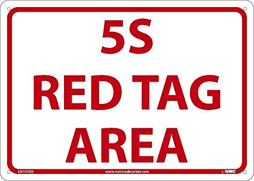 NMC LN101RB 5S Red Tag Area Sign