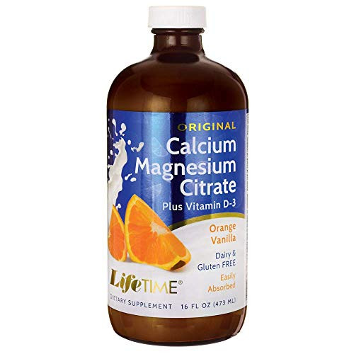 LifeTime Calcium Magnesium Citrate  Orange-Vanilla  16 Ounce Glass Bottle