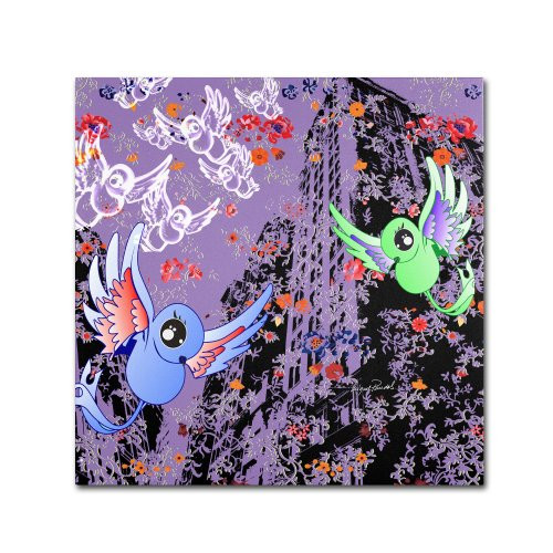 Purple Birds Artwork by Miguel Paredes 24 by 24-Inch Canvas Wall Art Purple Birds Artwork by Miguel Paredes 24 by 24-Inch Canvas Wall Art