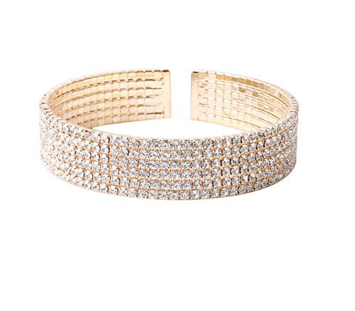 18k Rose Gold Plated Cubic Zirconia Cuff Bangle Sparkly Rhinestone Bridal Wedding Statement Bracelet Gold 18k Rose Gold Plated Cubic Zirconia Cuff Bangle Sparkly Rhinestone Bridal Wedding Statement Bracelet Gold