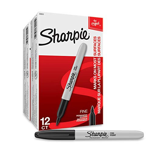 Sharpie Permanent Markers  Fine Point  Black  24-Count