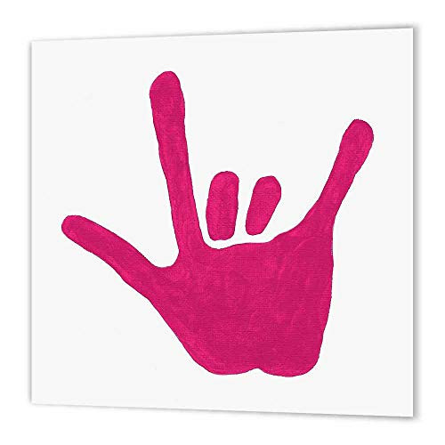 3dRose ht143083 Love Sign Language Pink-Iron on Heat Transfer Paper for White Material  10 by 10-Inch