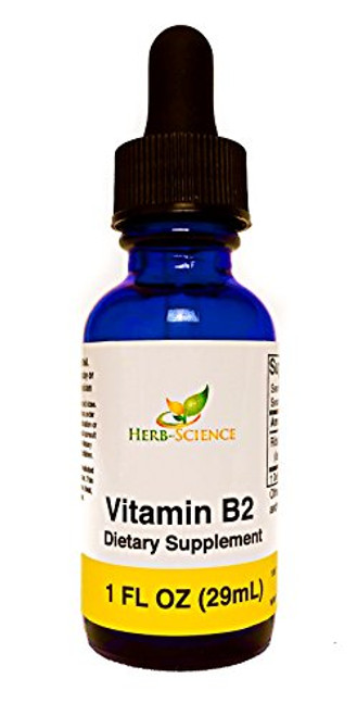 Liquid Vitamin B2 Riboflavin Drops  Alcohol-Free Liquid Extract Support Digestion  Maintain Proper Energy Levels  Boost Collagen Production for Healthy Hair  Nails  Skin  Herb-Science 1 oz