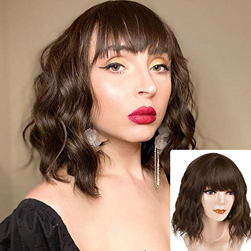 Short Brown Wigs Wavy Bob Wig with Bangs Ombre Brown Wavy Wigs Women s Shoulder Length Synthetic Curly Pastel Brown Bob Wig for Girl Short Bob 14 inch Wigs Colorful Cosplay Wigs Short Brown Wigs Wavy Bob Wig with Bangs Ombre Brown Wavy Wigs Women s Shoulder Length Synthetic Curly Pastel Brown Bob Wig for Girl Short Bob 14 inch Wigs Colorful Cosplay Wigs