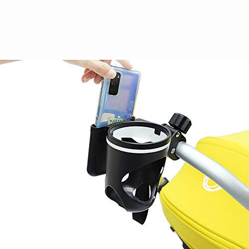Stroller Cup Holder Universal? 2 in 1 Mobile Phone Water Cup Universal Cup Holder 360 Degree Rotation Adjustable Bottle Drink Holder ?Stroller  Bicycle  Wheelchair  Walker  Trolleys