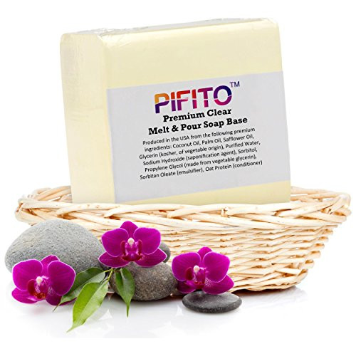 Pifito Premium Clear Melt and Pour Soap Base (5 lb) - 100% Natural Glycerin Soap Base - Luxurious Soap Making Supplies