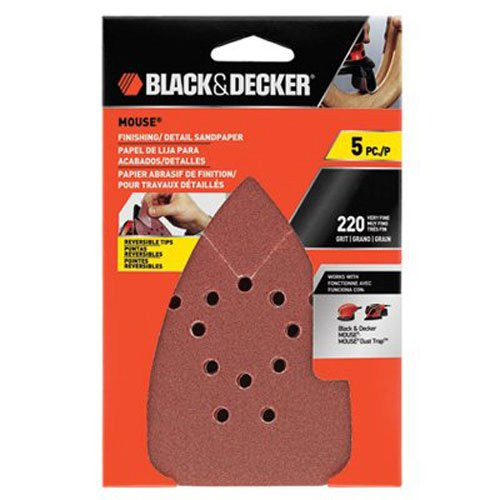 BLACKDECKER Sandpaper Assortment for Mouse Sander  220-Grit  5-Pack BDAM220
