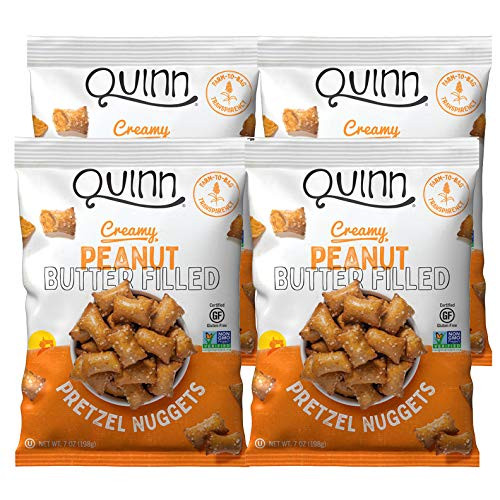 Quinn Whole Grain Peanut Butter Filled Pretzels  7 Ounce Bag  4 Count