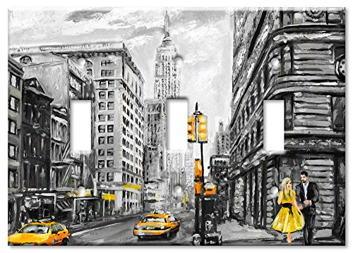 Art Plates Brand Triple Gang Toggle OVERSIZE Switch-OVER SIZE Wall Plate - Love From NY