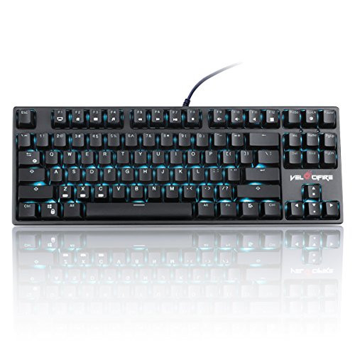 Velocifire TKL02 87 Key Mechanical Keyboard with Outemu Brown Switches, and LED Backlit for Copywriter, Typist and Programmer