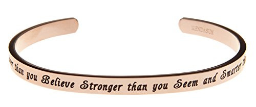 You are Braver than you Believe Stronger than you Seem and Smarter than you Think Cuff Bangle Bracelet Rose Gold - Small or Child You are Braver than you Believe Stronger than you Seem and Smarter than you Think Cuff Bangle Bracelet Rose Gold - Small or Child