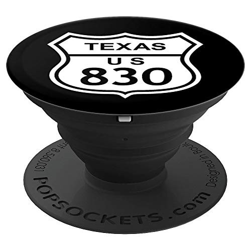 830 Texas Area Code  TX Highway Home State Gift PopSockets Grip and Stand for Phones and Tablets