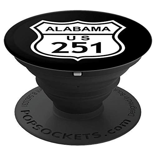 251 Alabama Area Code  AL Highway Home State Gift PopSockets Grip and Stand for Phones and Tablets