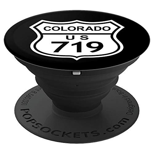 719 Colorado Area Code  CO Highway Home State Gift PopSockets Grip and Stand for Phones and Tablets