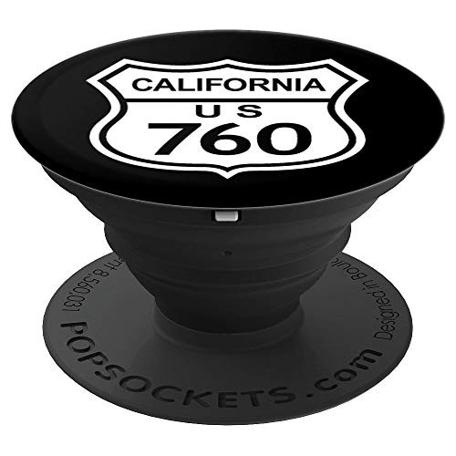 760 California Area Code  CA Highway Home State Gift PopSockets Grip and Stand for Phones and Tablets