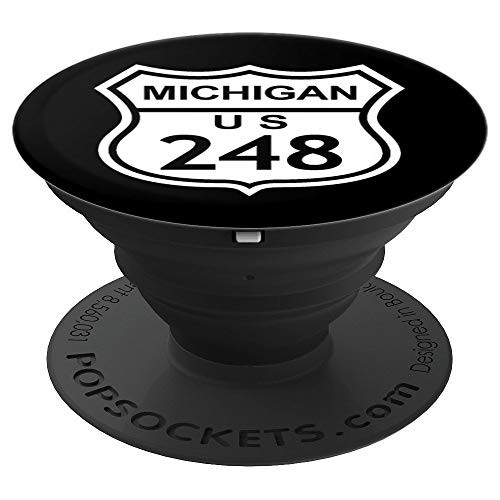 248 Michigan Area Code  MI Highway Home State Gift PopSockets Grip and Stand for Phones and Tablets