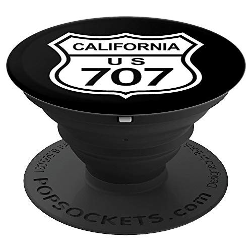 707 California Area Code  CA Highway Home State Gift PopSockets Grip and Stand for Phones and Tablets