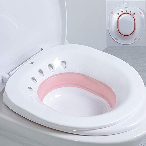 Hip Bath? Sitz Bath  for Over The Toilet Postpartum Care Special for Pregnant Women  Postoperative Care Basin  Foldable Bath Sitz seat? Pink?