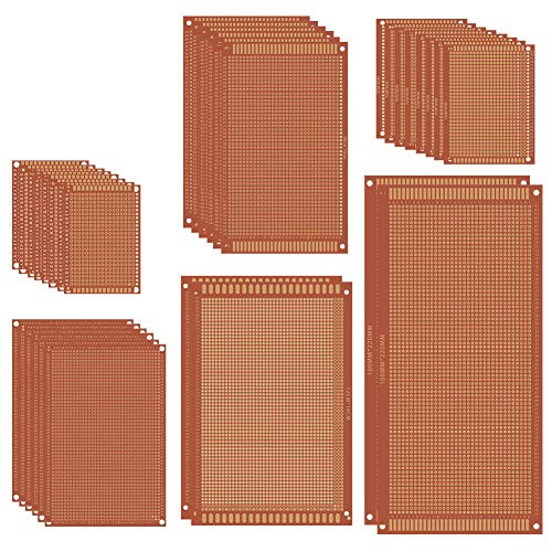 32 Pcs Single Sided PCB Board Prototype Kit 6 Sizes Universal Printed Circuit Protoboard for DIY Soldering Project Compatible with Arduino Kits