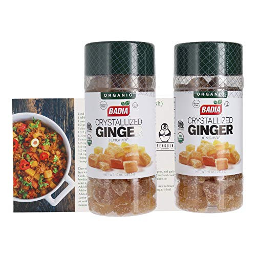 Badia Organic Crystallized Ginger Bundle Pack of 2 W- Recipe Card