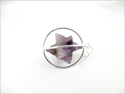 Jet Energized Amethyst Spinning Star Merkaba Pendant 1 inch Jet International Crystal Therapy 40 Page Booklet Chakra Balancing Treatment