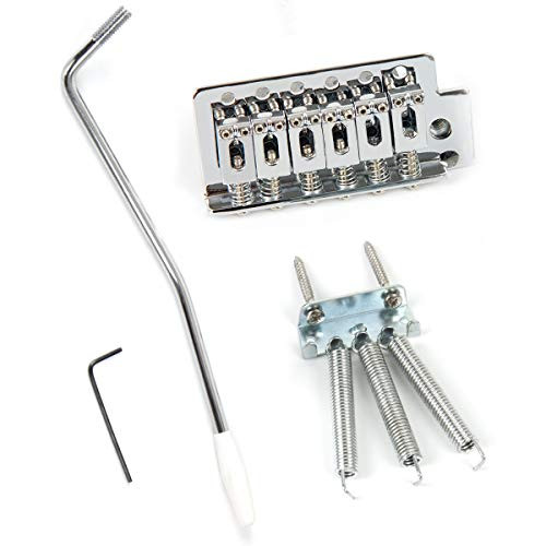 Electric Guitar Tremolo Bridge Set Chrome For Fender Stratocaster Strat Assemly Replacement